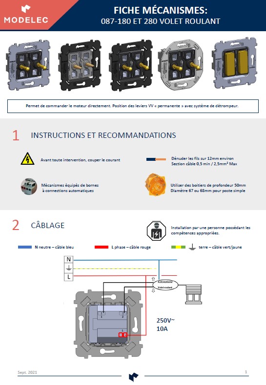 NOTICE 087-180 ET 280 VOLET ROULANT