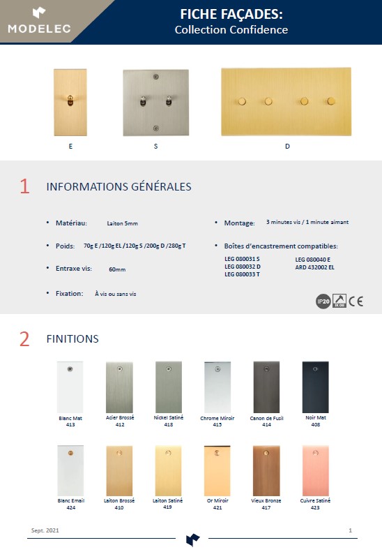 FICHE PRODUIT CONFIDENCE