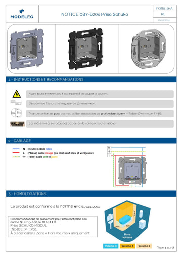 NOTICE 087 620 SCHUKO SOCKET
