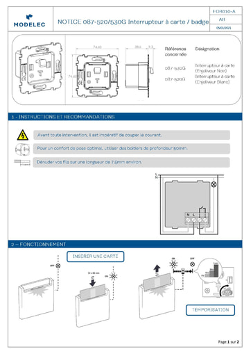 NOTICE 087 520 530 BADGE READER