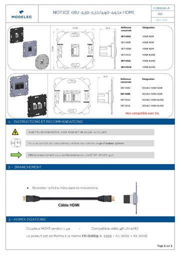 NOTICE 087 430 440 HDMI