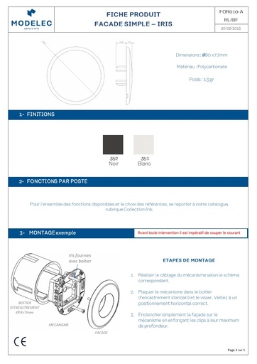 FICHE PRODUIT IRIS SIMPLE