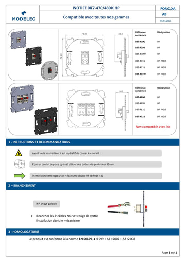 NOTICE 087 470 480 HP