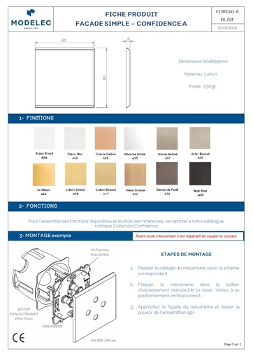 FICHE PRODUIT CONFIDENCE SIMPLE